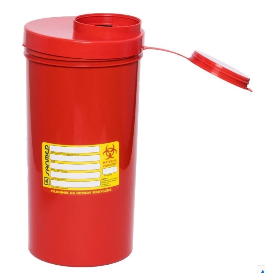 Container pentru deșeuri medicale 2L rotund 1pc